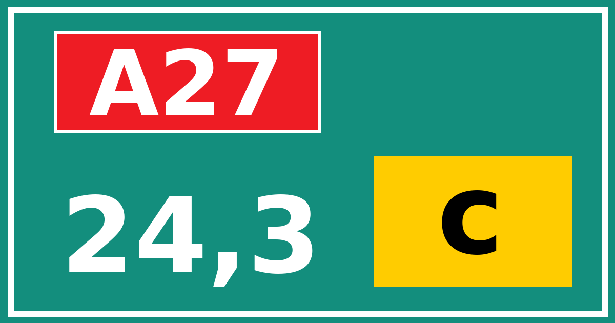 Hectometerbord A27 24,3 letter c