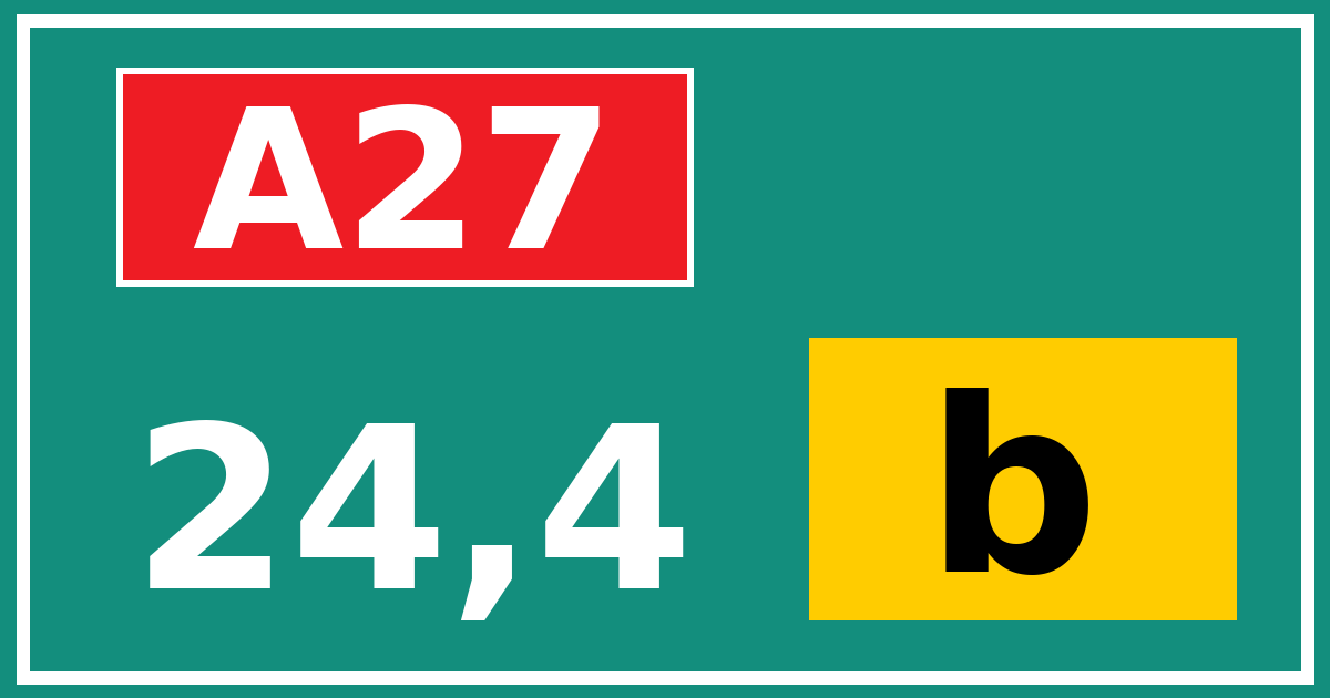 Hectometerbord A27 24,4 letter b