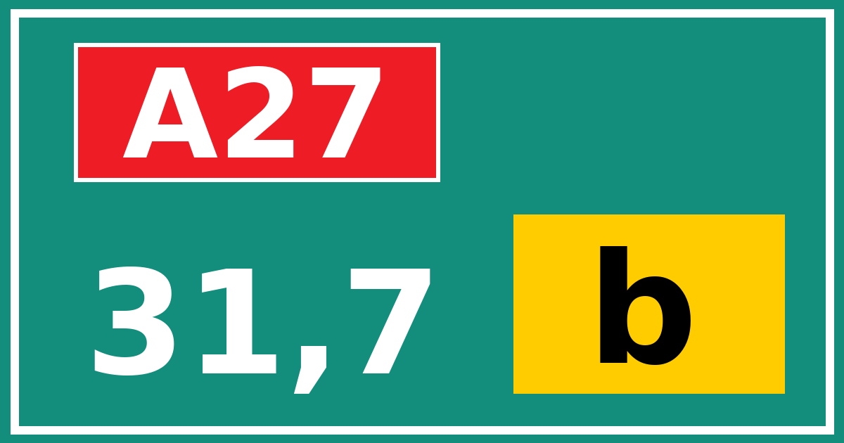 Hectometerbord A27 31,7 letter b