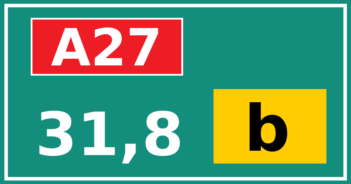 Hectometerbord A27 31,8 letter b