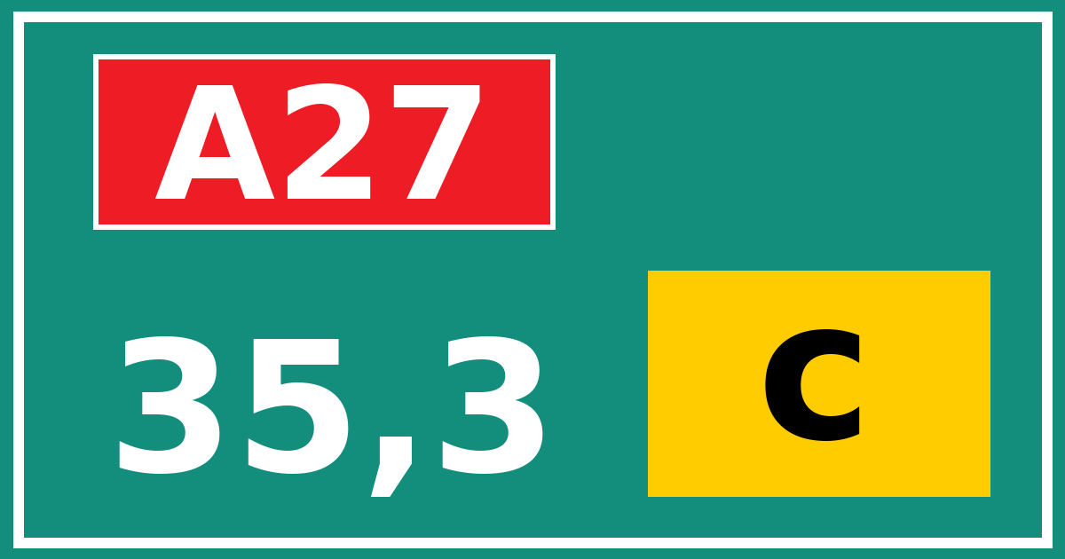 Hectometerbord A27 35,3 letter c