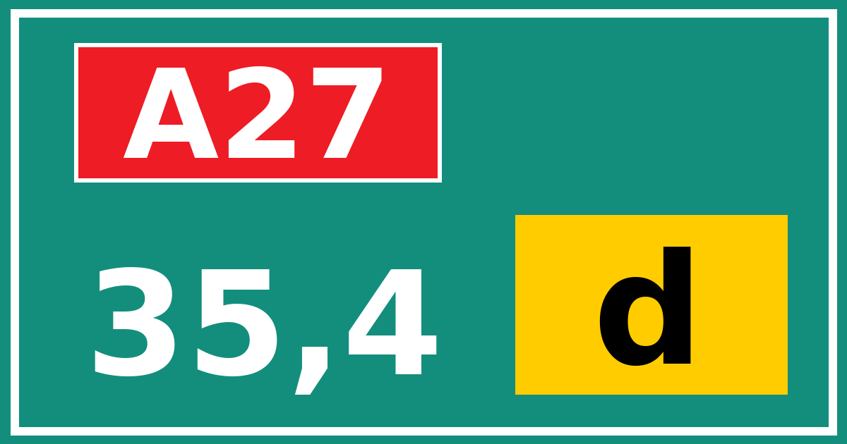 Hectometerbord A27 35,4 letter d