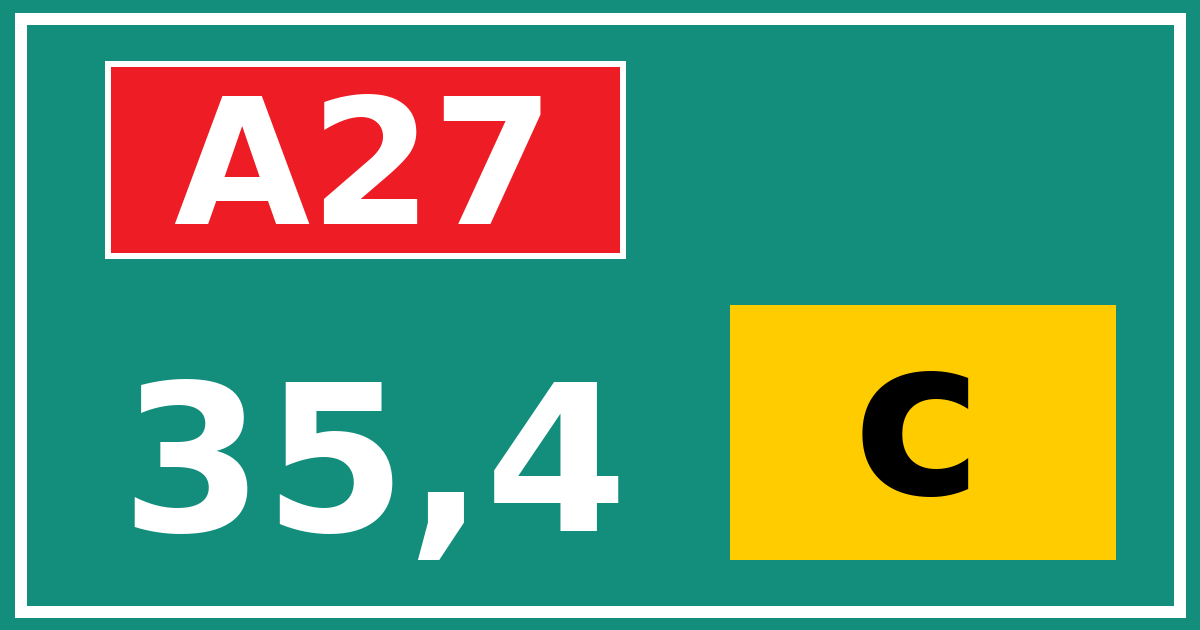 Hectometerbord A27 35,4 letter c