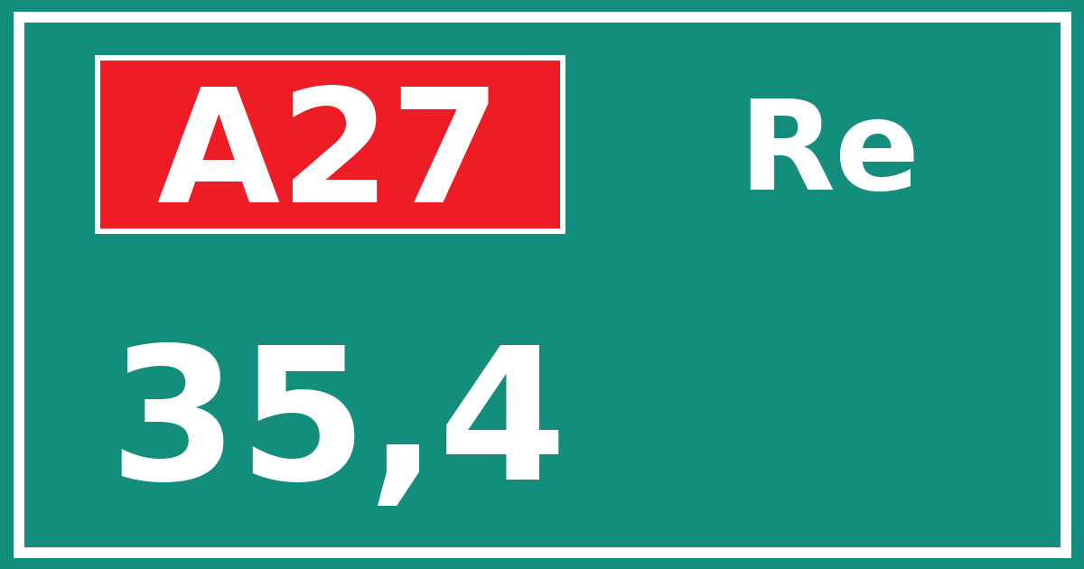 Hectometerbord A27 35,4 zijde Re
