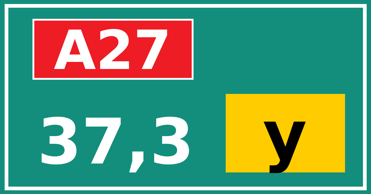 Hectometerbord A27 37,3 letter y