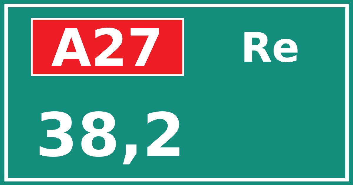 Hectometerbord A27 38,2 zijde Re