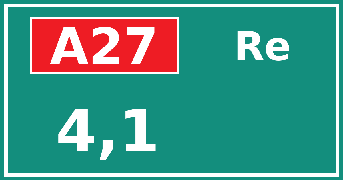 Hectometerbord A27 4,1 zijde Re