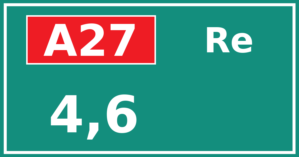 Hectometerbord A27 4,6 zijde Re