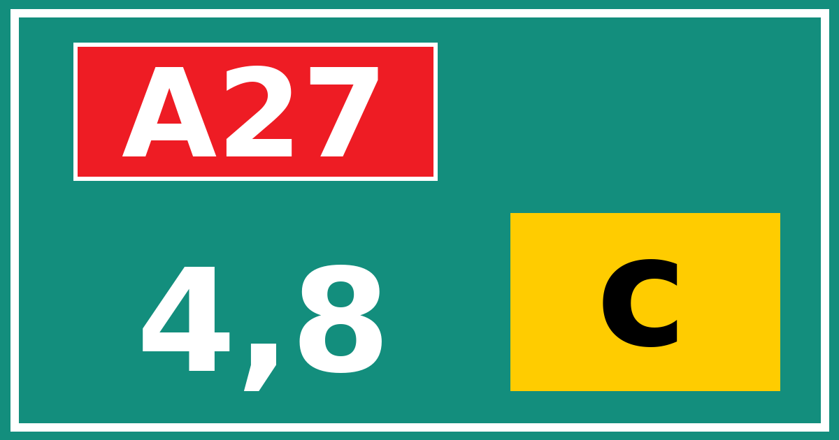 Hectometerbord A27 4,8 letter c