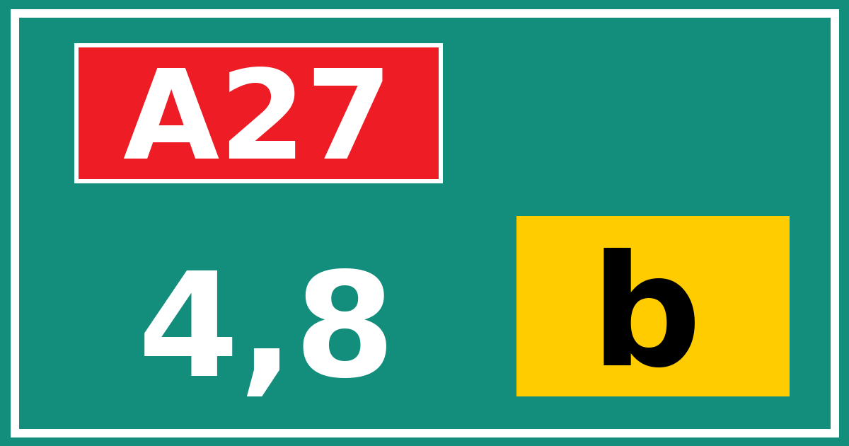 Hectometerbord A27 4,8 letter b