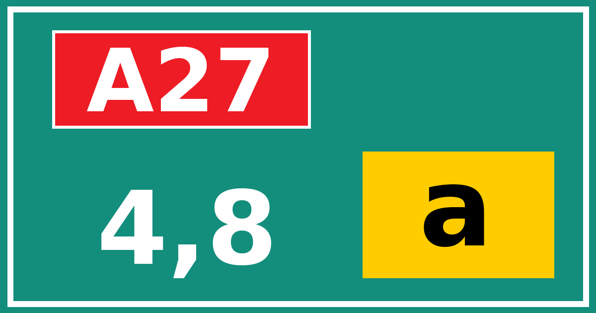 Hectometerbord A27 4,8 letter a