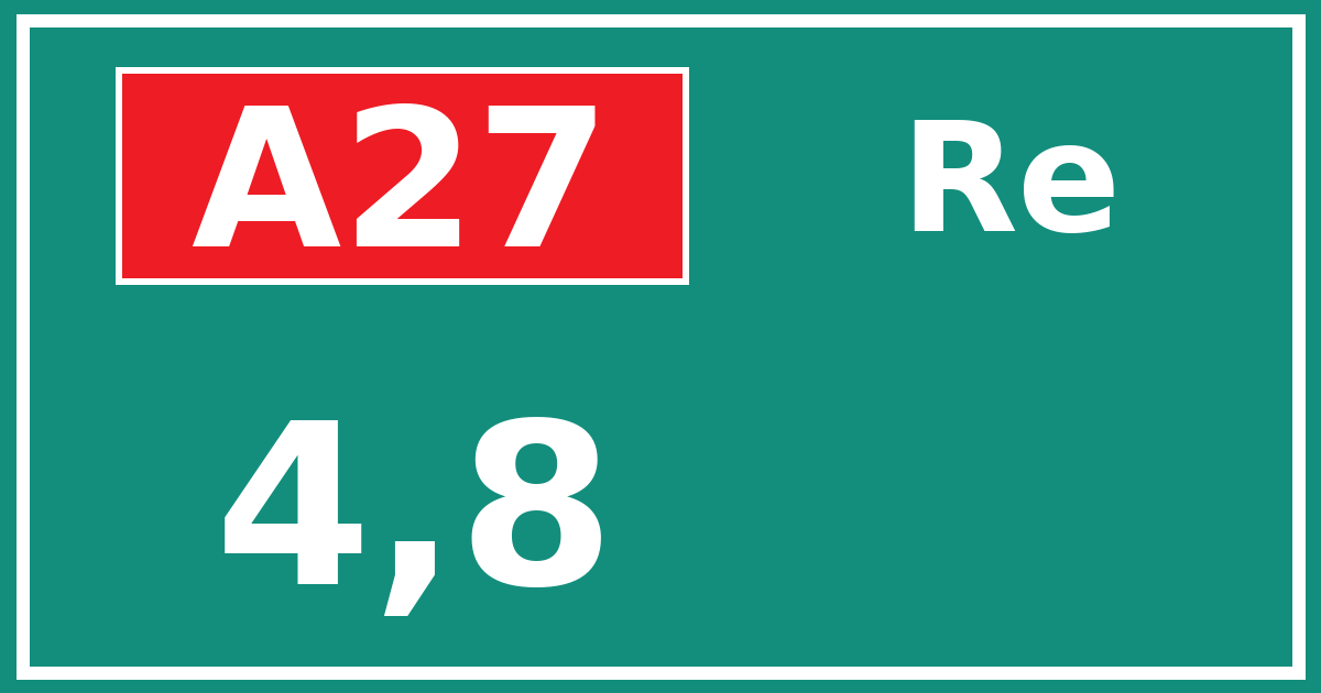 Hectometerbord A27 4,8 zijde Re