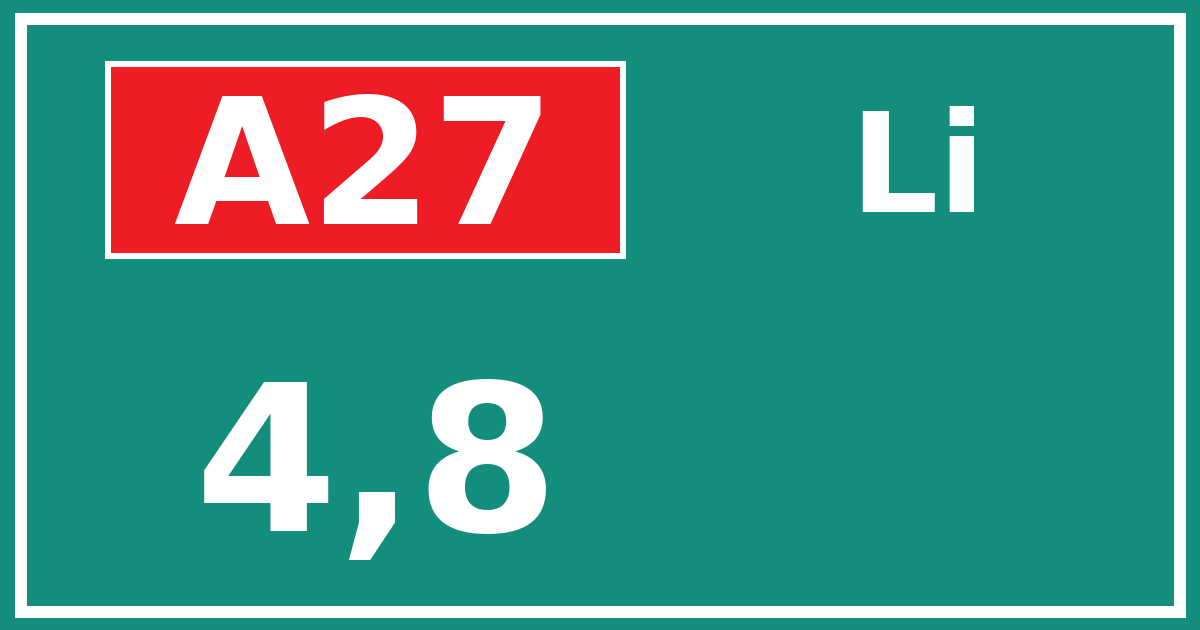 Hectometerbord A27 4,8 zijde Li