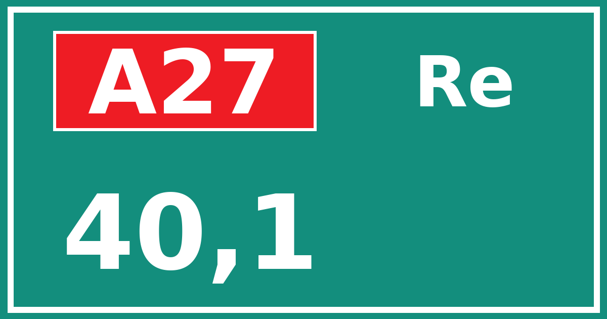 Hectometerbord A27 40,1 zijde Re