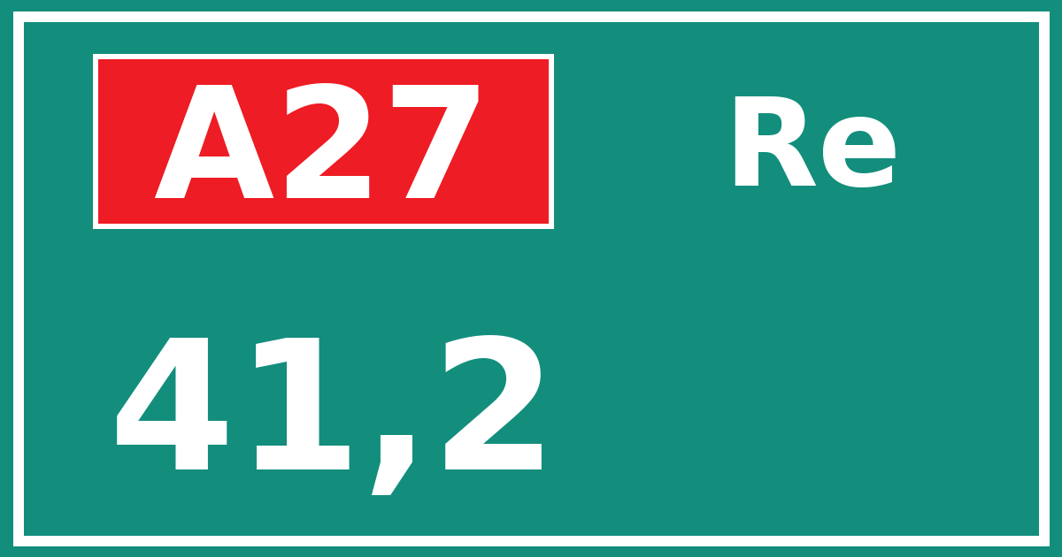 Hectometerbord A27 41,2 zijde Re