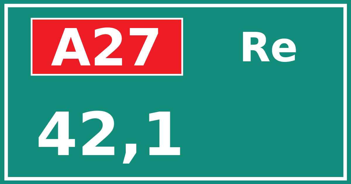 Hectometerbord A27 42,1 zijde Re