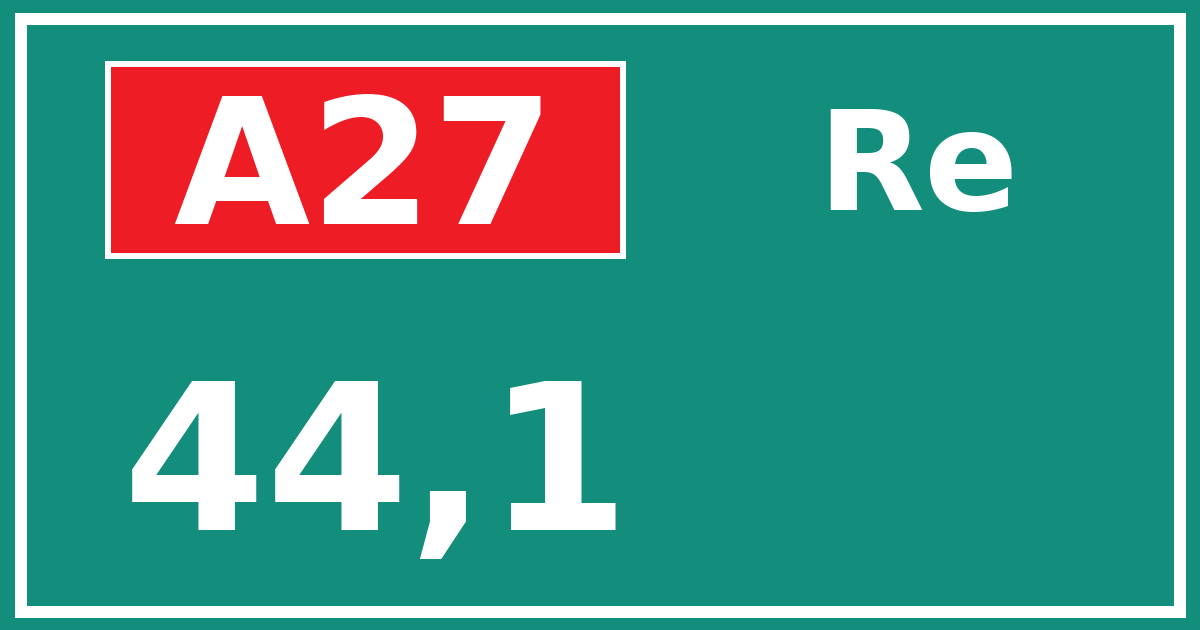 Hectometerbord A27 44,1 zijde Re