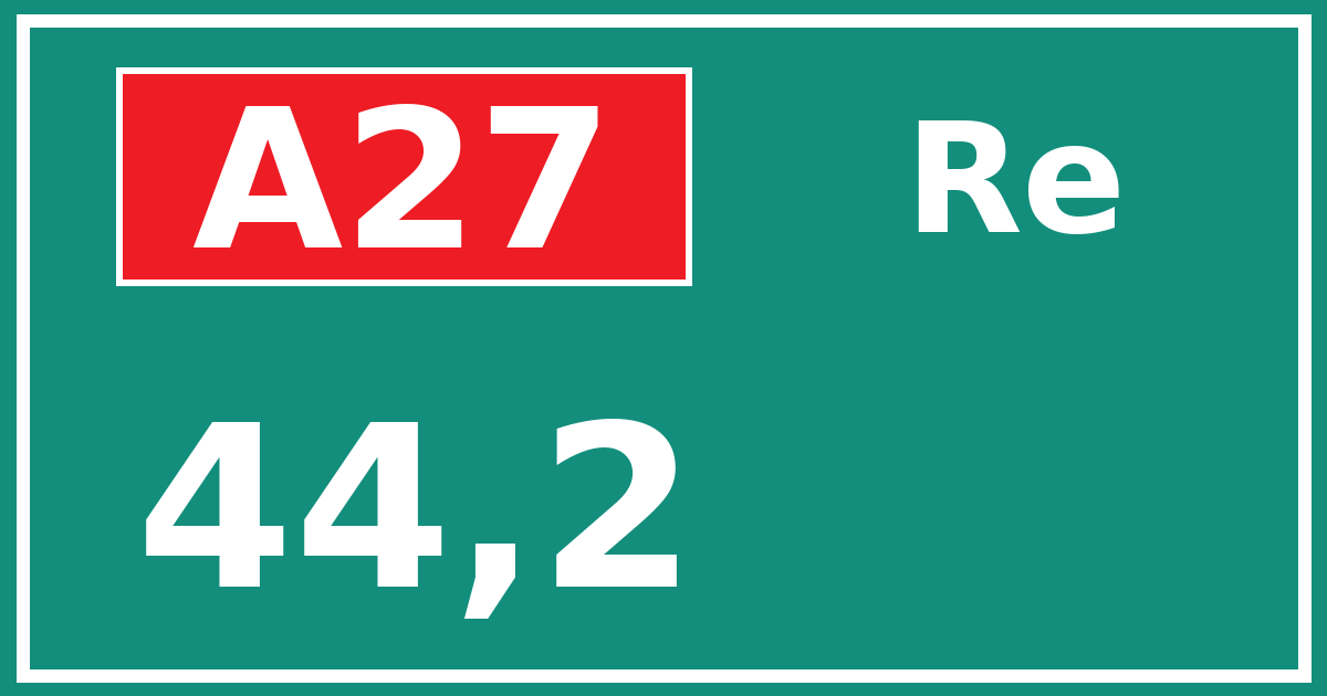 Hectometerbord A27 44,2 zijde Re