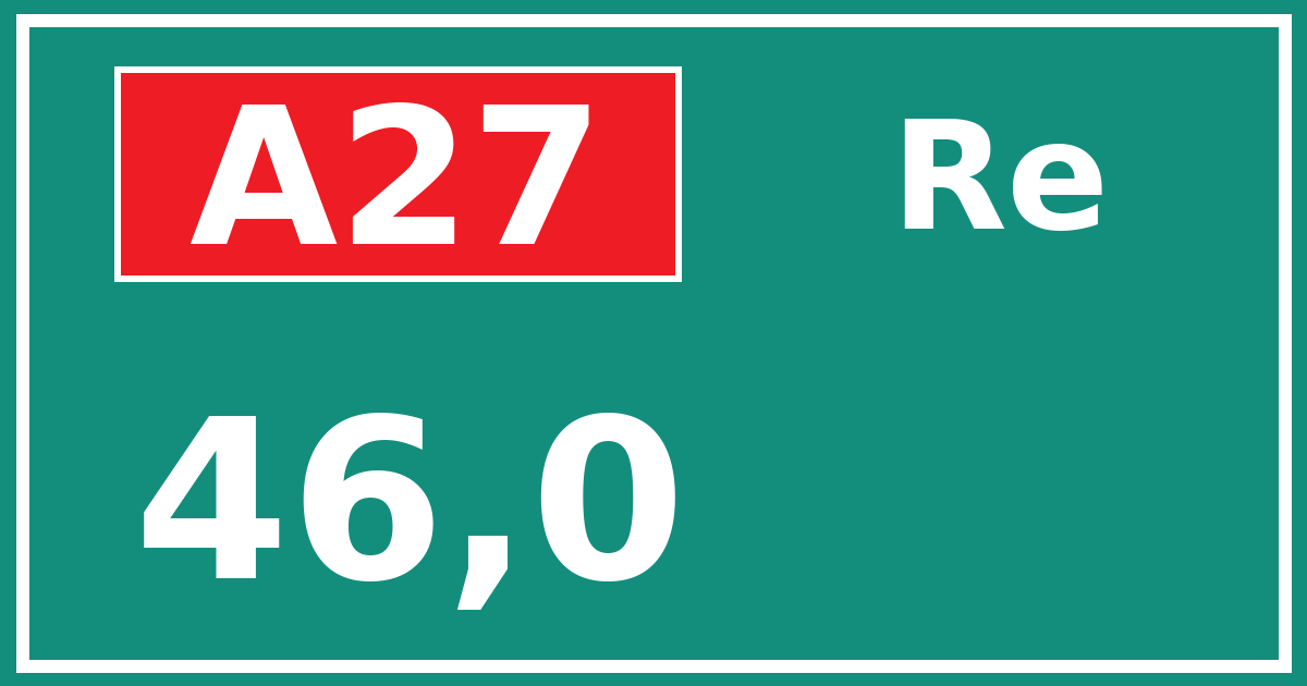 Hectometerbord A27 46,0 zijde Re