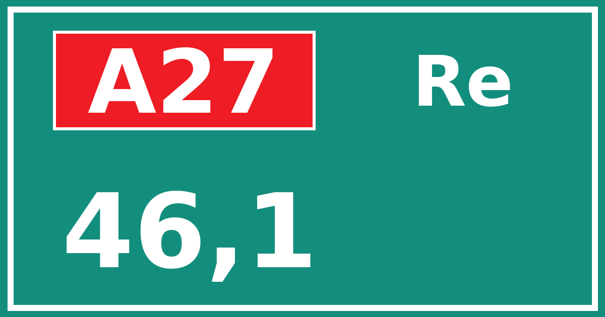 Hectometerbord A27 46,1 zijde Re