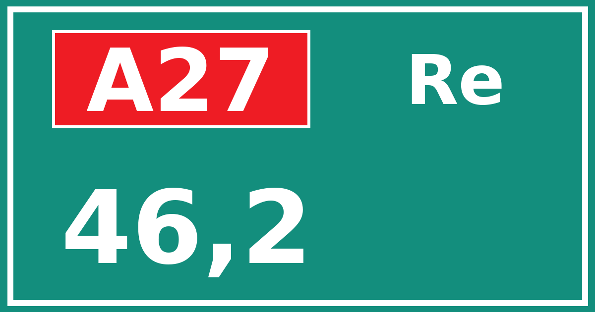 Hectometerbord A27 46,2 zijde Re