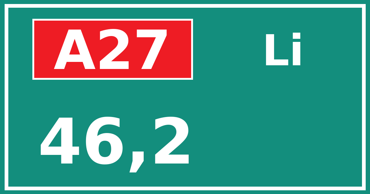 Hectometerbord A27 46,2 zijde Li