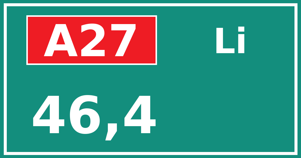 Hectometerbord A27 46,4 zijde Li