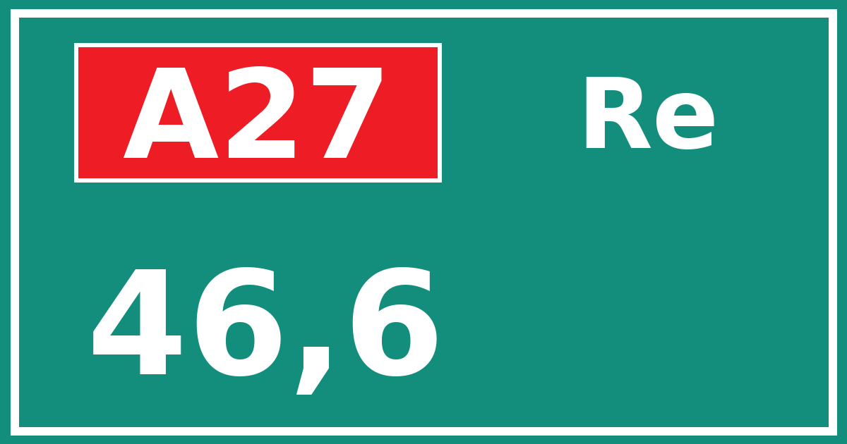 Hectometerbord A27 46,6 zijde Re