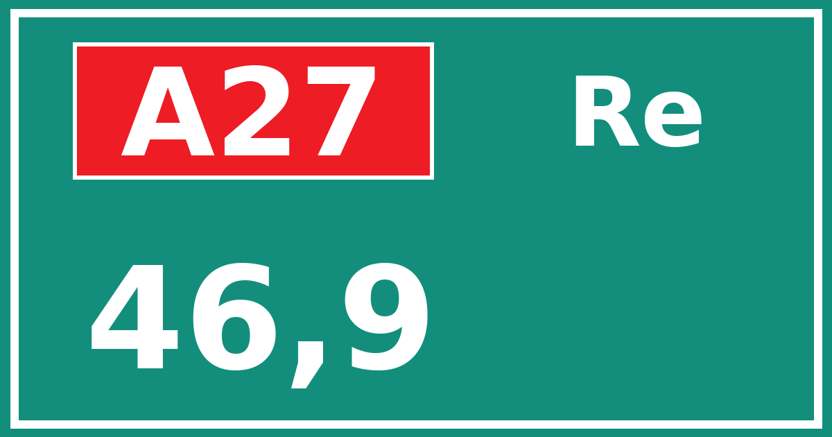 Hectometerbord A27 46,9 zijde Re