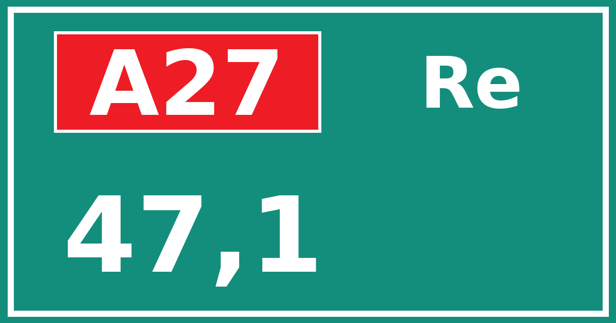 Hectometerbord A27 47,1 zijde Re