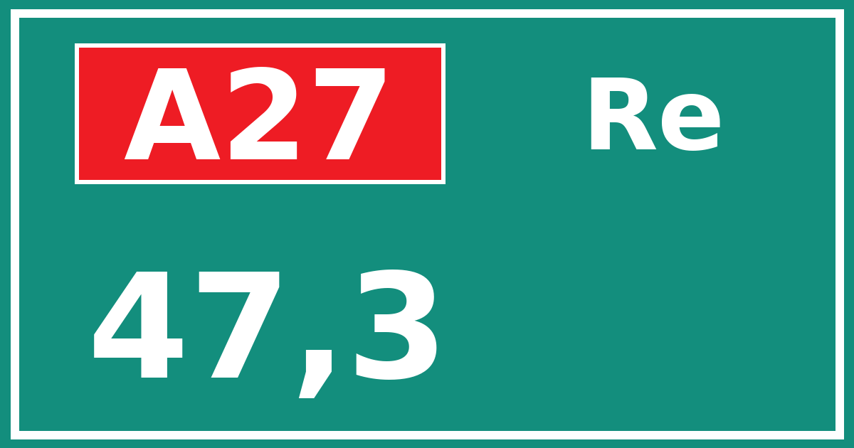 Hectometerbord A27 47,3 zijde Re