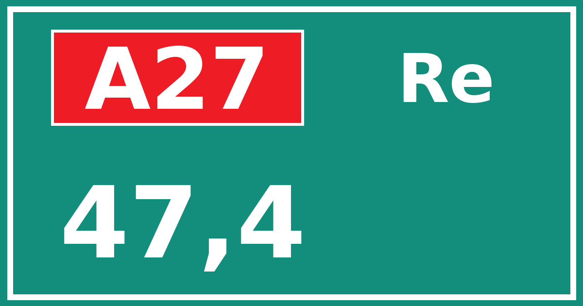 Hectometerbord A27 47,4 zijde Re