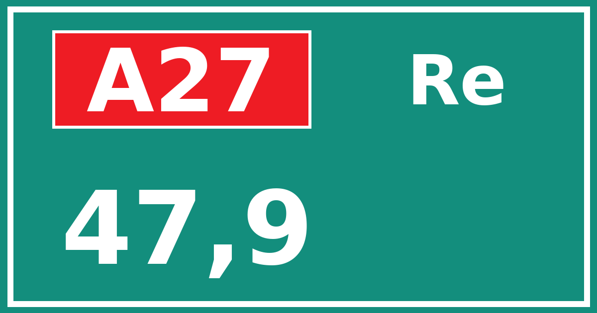 Hectometerbord A27 47,9 zijde Re