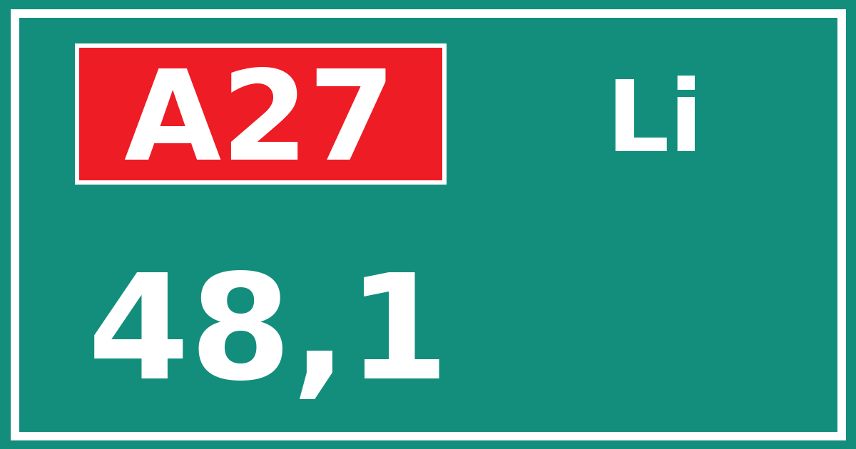 Hectometerbord A27 48,1 zijde Li