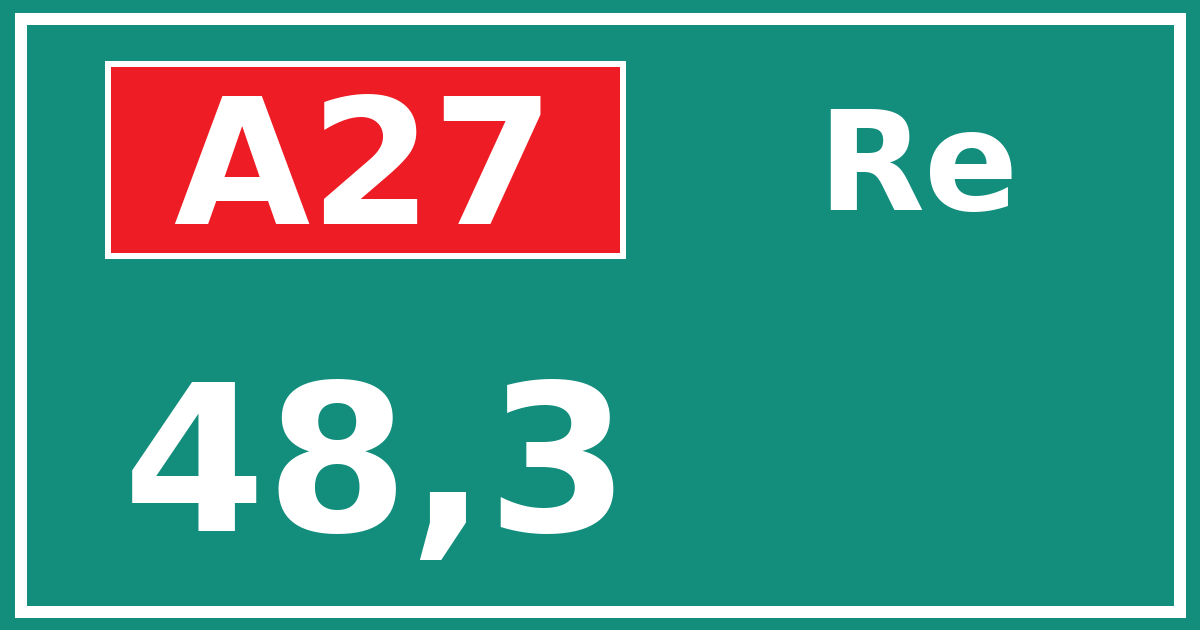 Hectometerbord A27 48,3 zijde Re