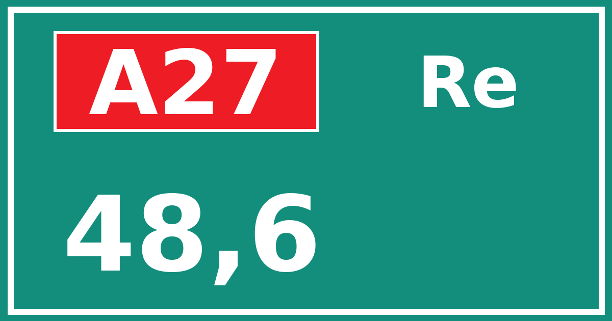 Hectometerbord A27 48,6 zijde Re