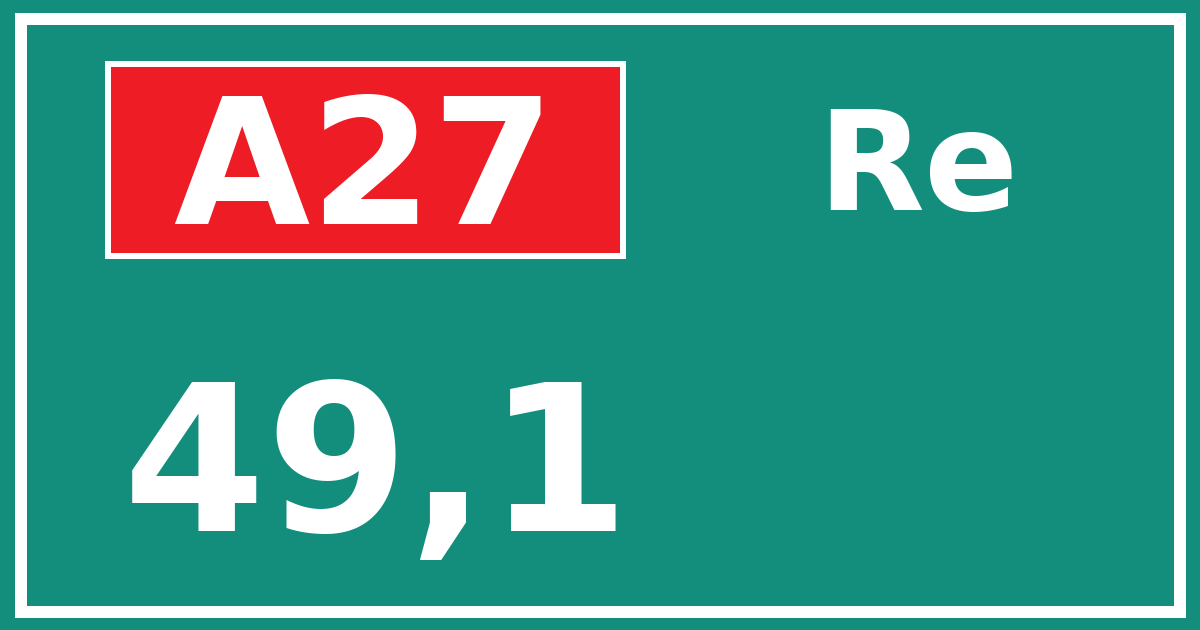 Hectometerbord A27 49,1 zijde Re