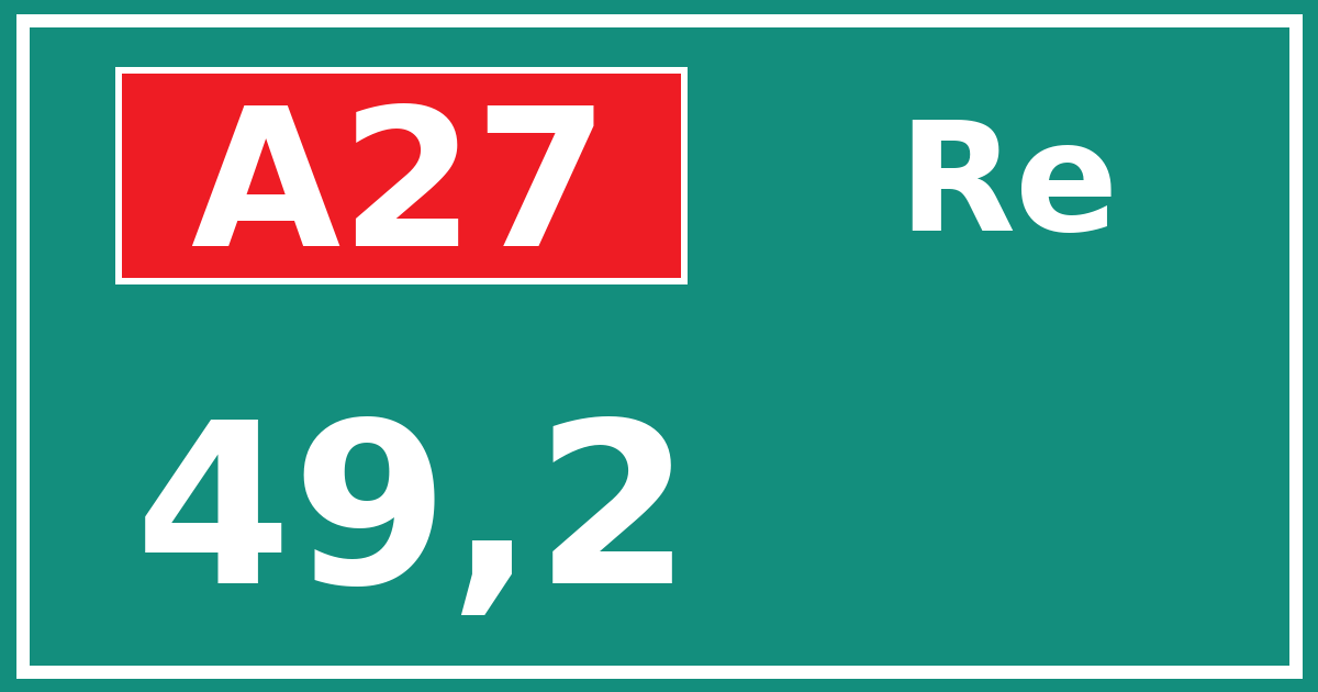 Hectometerbord A27 49,2 zijde Re