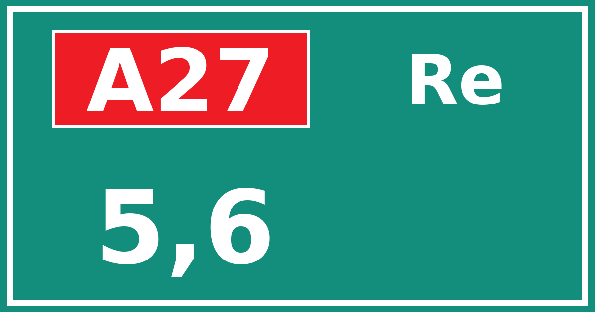 Hectometerbord A27 5,6 zijde Re