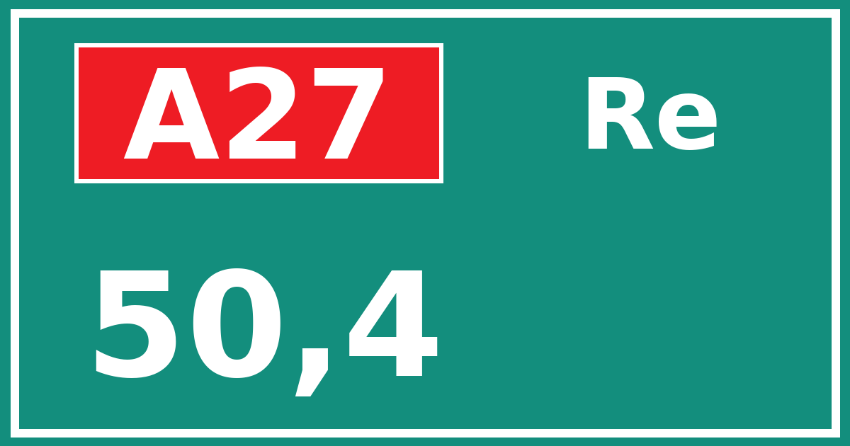 Hectometerbord A27 50,4 zijde Re