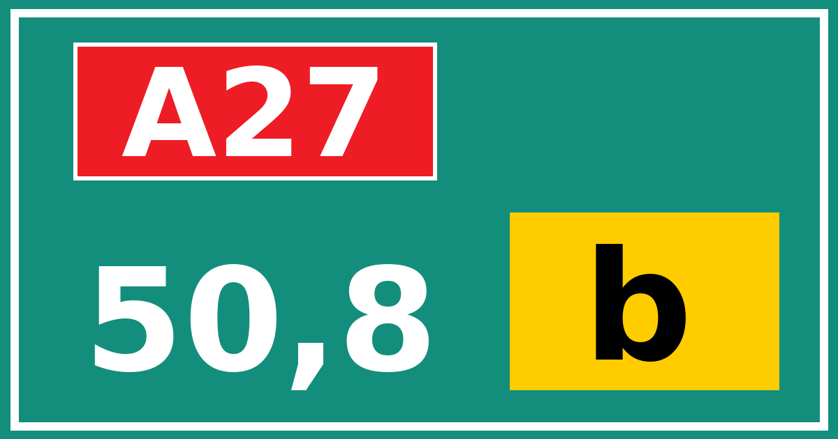 Hectometerbord A27 50,8 letter b