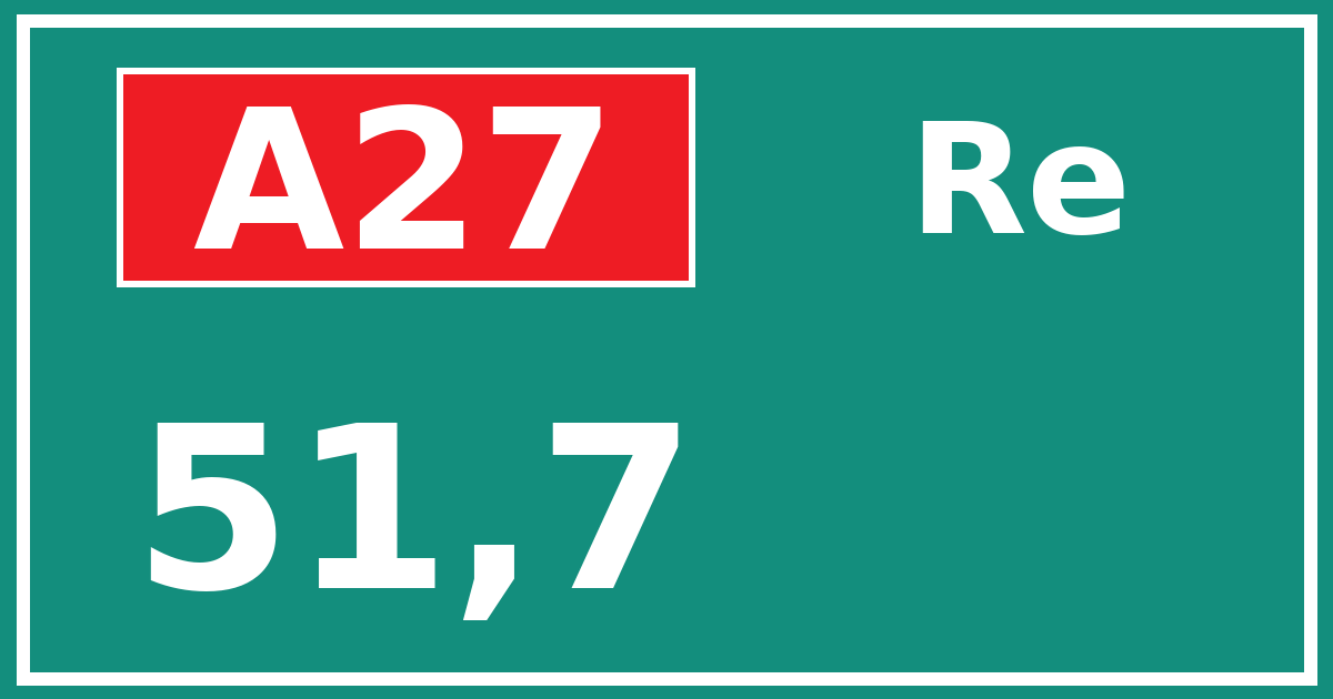 Hectometerbord A27 51,7 zijde Re