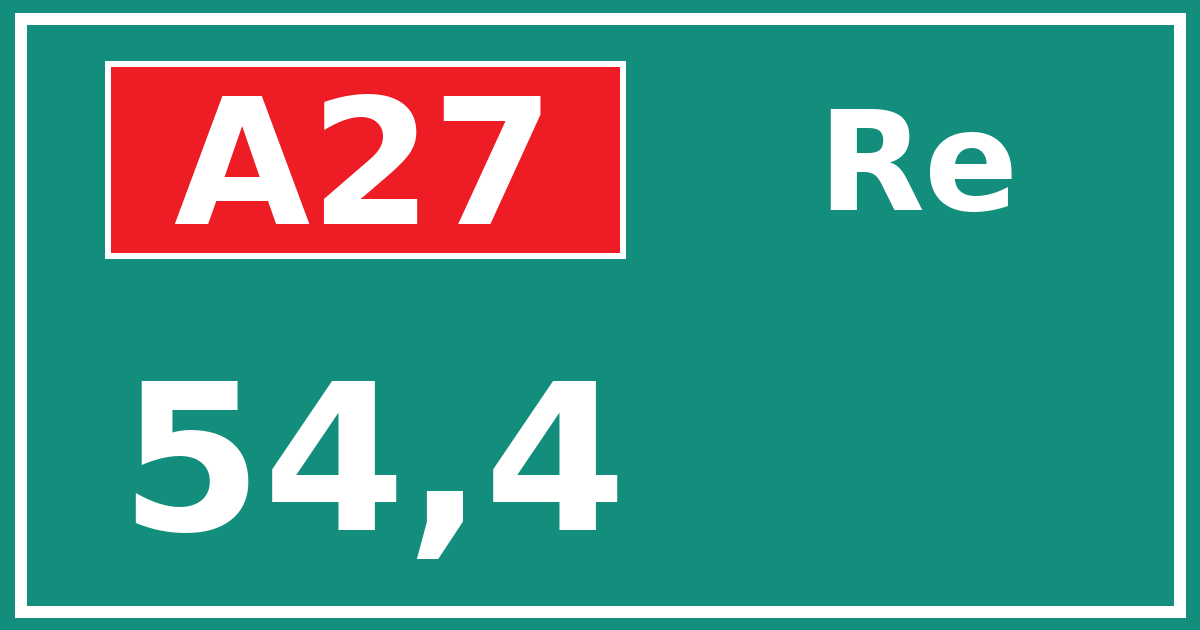 Hectometerbord A27 54,4 zijde Re
