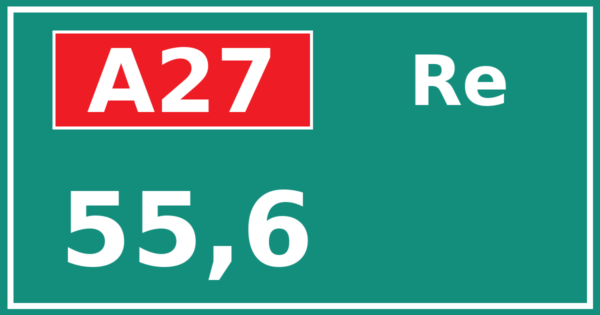 Hectometerbord A27 55,6 zijde Re