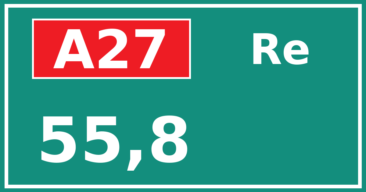 Hectometerbord A27 55,8 zijde Re