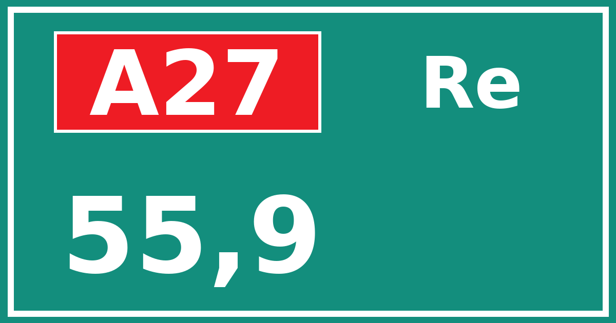 Hectometerbord A27 55,9 zijde Re