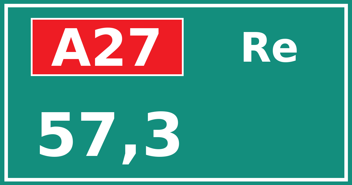 Hectometerbord A27 57,3 zijde Re
