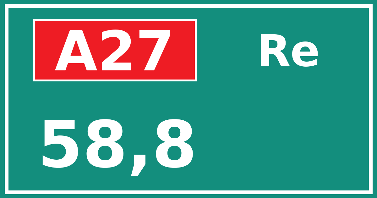 Hectometerbord A27 58,8 zijde Re