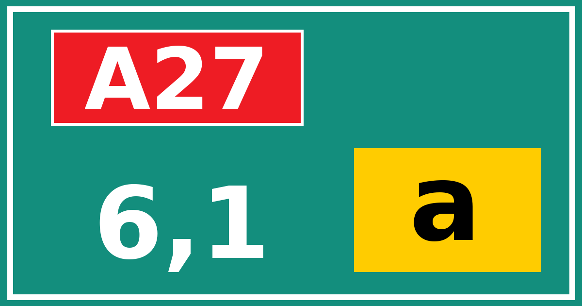 Hectometerbord A27 6,1 letter a