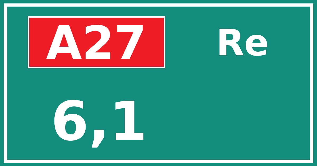 Hectometerbord A27 6,1 zijde Re